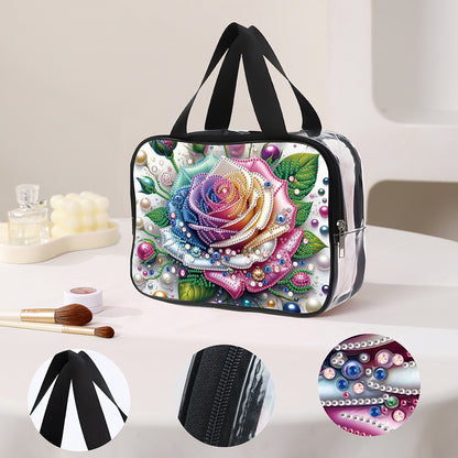 DIY Diamond Art Rhinestone Makeup Bag Crystal Transparent PVC Storage Pack Gift