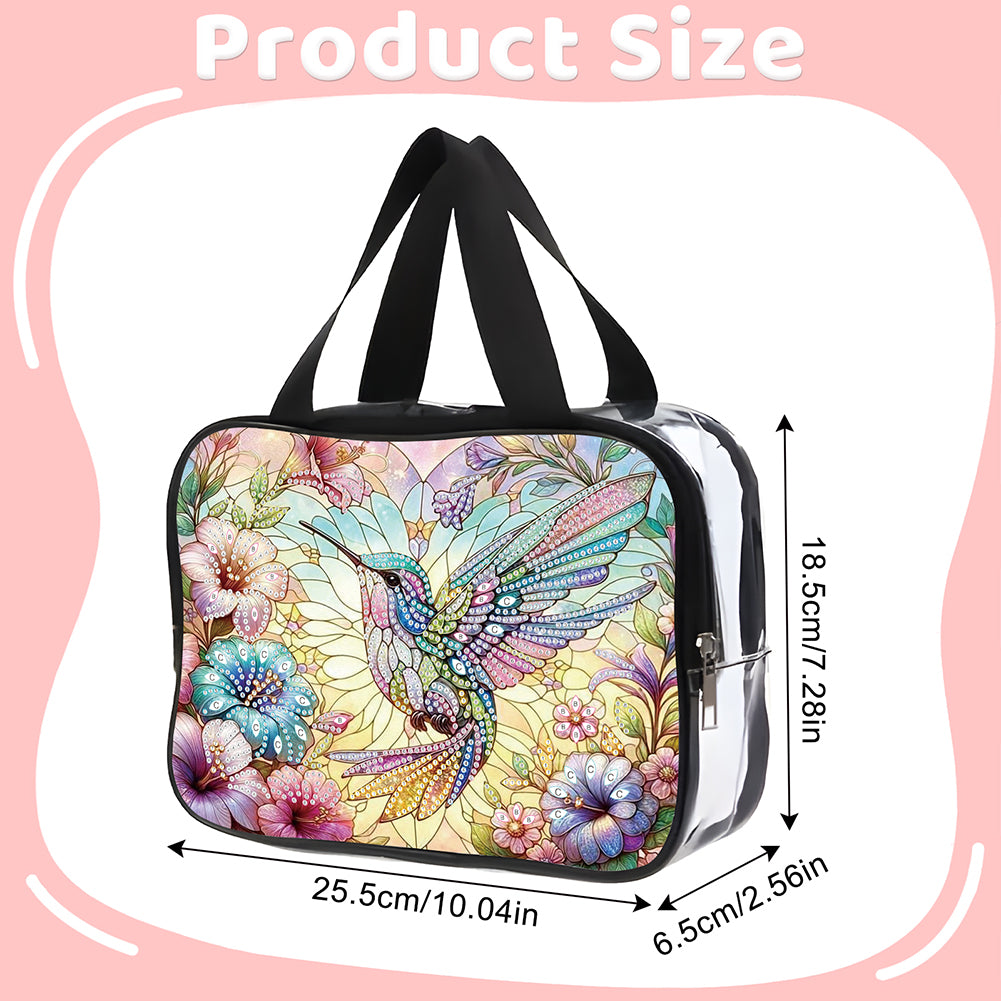 DIY Diamond Art Rhinestone Makeup Bag Crystal Transparent PVC Storage Pack Gift