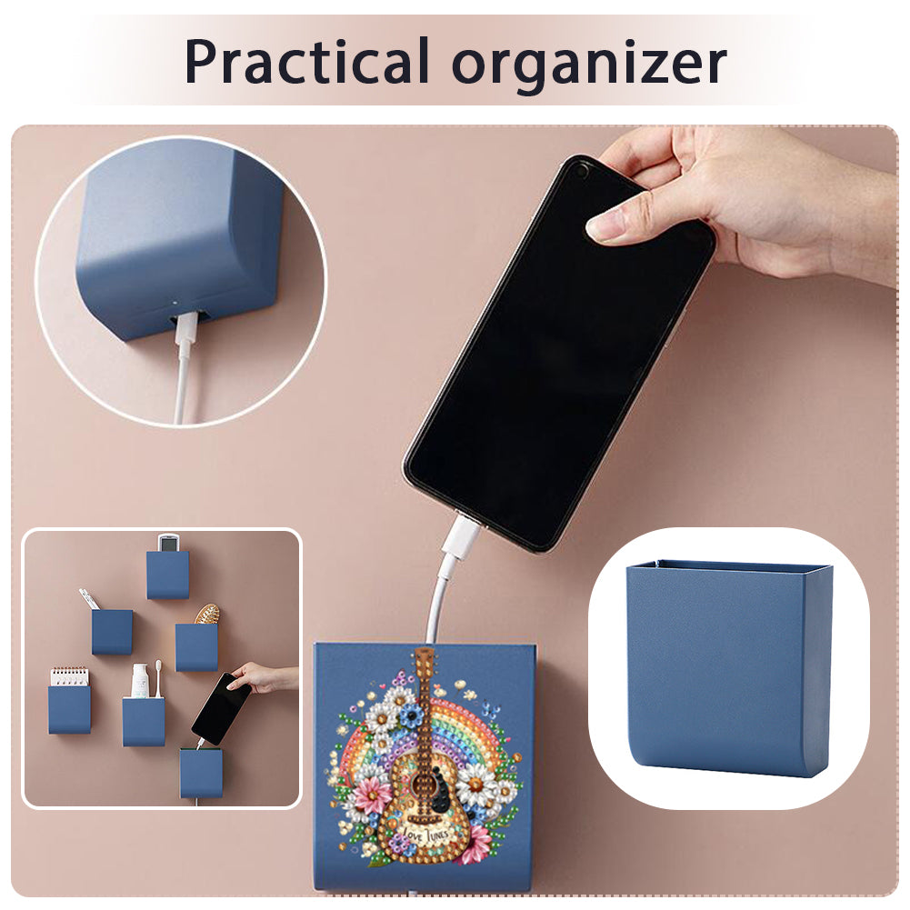 Guitar Rainbow DIY Diamond Painting Kit Wall-Mounted Phone Charging Station