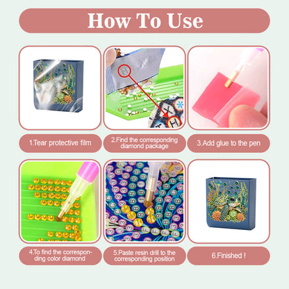 Water Turtle DIY Diamond Painting Kit Wall-Mounted Phone Charging Station Decor