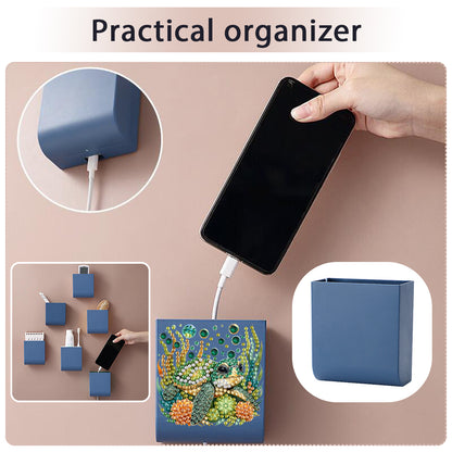 Water Turtle DIY Diamond Painting Kit Wall-Mounted Phone Charging Station Decor