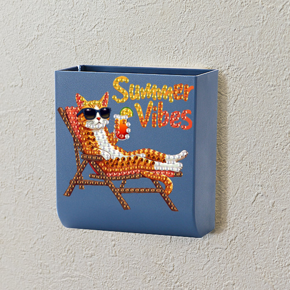 Cat DIY Diamond Painting Kit Wall-Mounted Phone Charging Station Home Decor