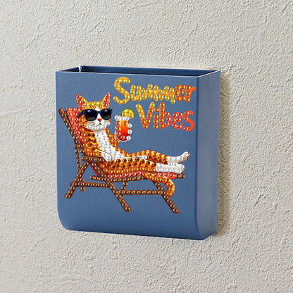 Cat DIY Diamond Painting Kit Wall-Mounted Phone Charging Station Home Decor