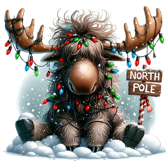 Winter Elk - 11CT Stamped Cross Stitch 40*40CM