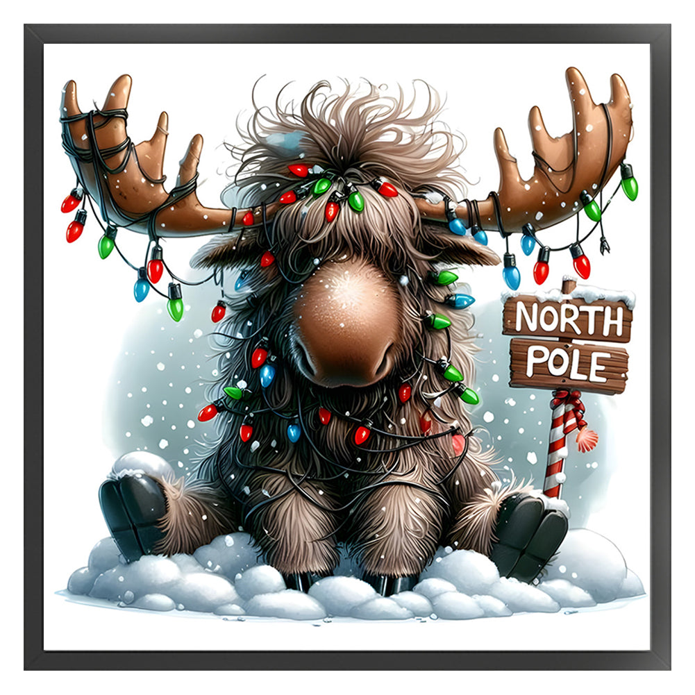 Winter Elk - 11CT Stamped Cross Stitch 40*40CM