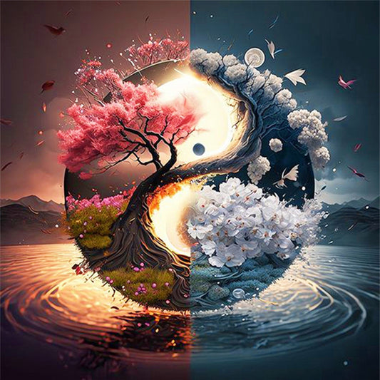Tai Chi Tree Of Life - 11CT Stamped Cross Stitch 40*40CM