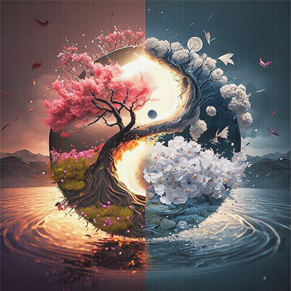 Tai Chi Tree Of Life - 11CT Stamped Cross Stitch 40*40CM