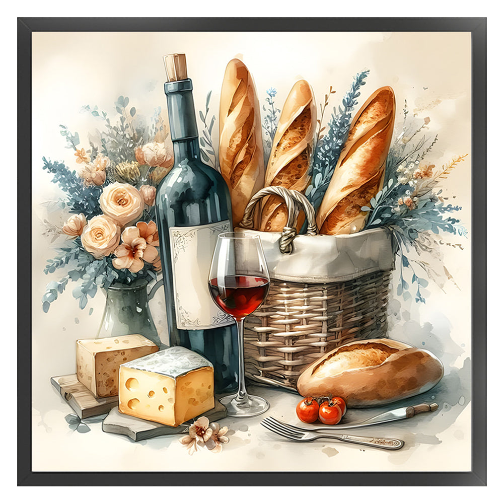 Bread And Drinks - 11CT Stamped Cross Stitch 40*40CM