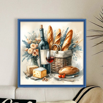 Bread And Drinks - 11CT Stamped Cross Stitch 40*40CM