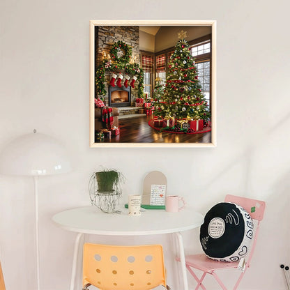 Christmas Fireplace - 11CT Stamped Cross Stitch 40*40CM