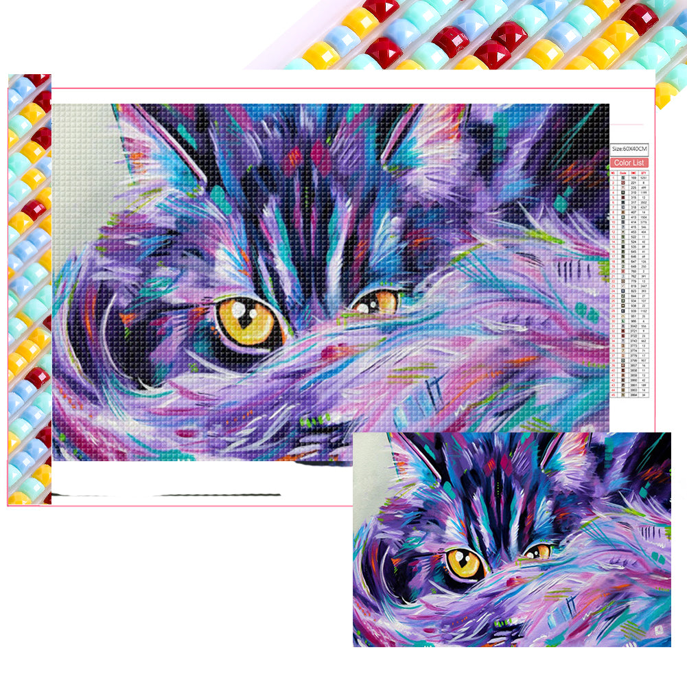 Cat - Full Square Drill Diamond Painting 60*40CM