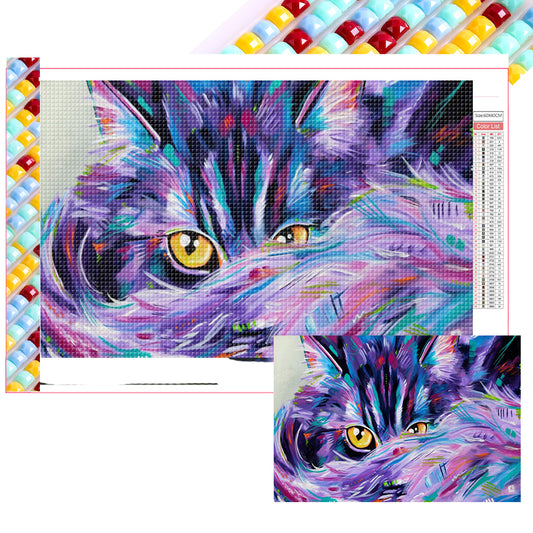 Cat - Full Square Drill Diamond Painting 60*40CM