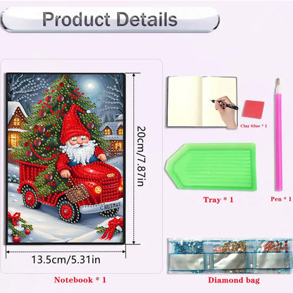 2pcs 50-Page A5 Gnome and Deer Diamond Painting Notebook for Adults Holiday Gift
