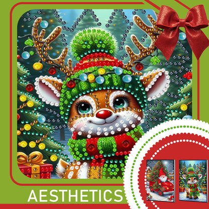 2pcs 50-Page A5 Gnome and Deer Diamond Painting Notebook for Adults Holiday Gift