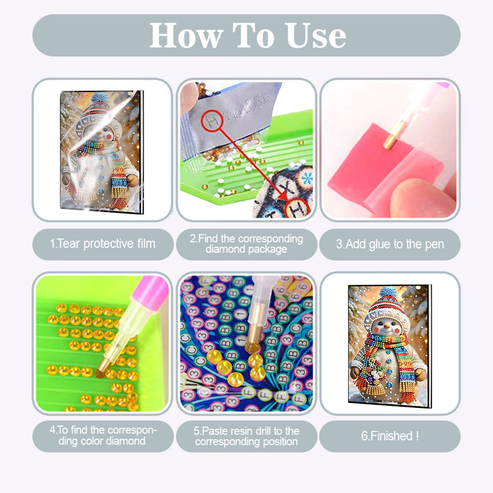 2pcs 50-Page A5 Size Diamond Painting Notebook for Adults Holiday Birthday Gift