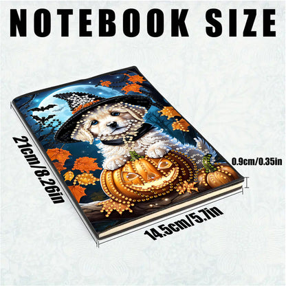 2pcs 50-Page A5 Halloween Diamond Painting Notebook for Adults Holiday Gift