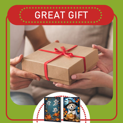 2pcs 50-Page A5 Halloween Diamond Painting Notebook for Adults Holiday Gift