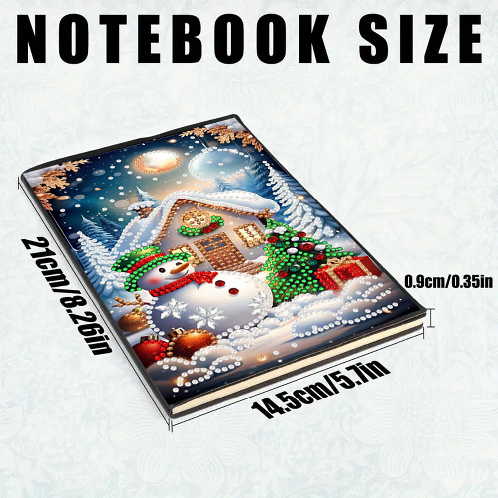 2pcs 50-Page A5 Christmas Diamond Painting Notebook for Adults Holiday Gift