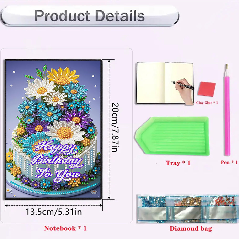 2pcs 50-Page A5 Size Diamond Painting Notebook for Adults Holiday Birthday Gift