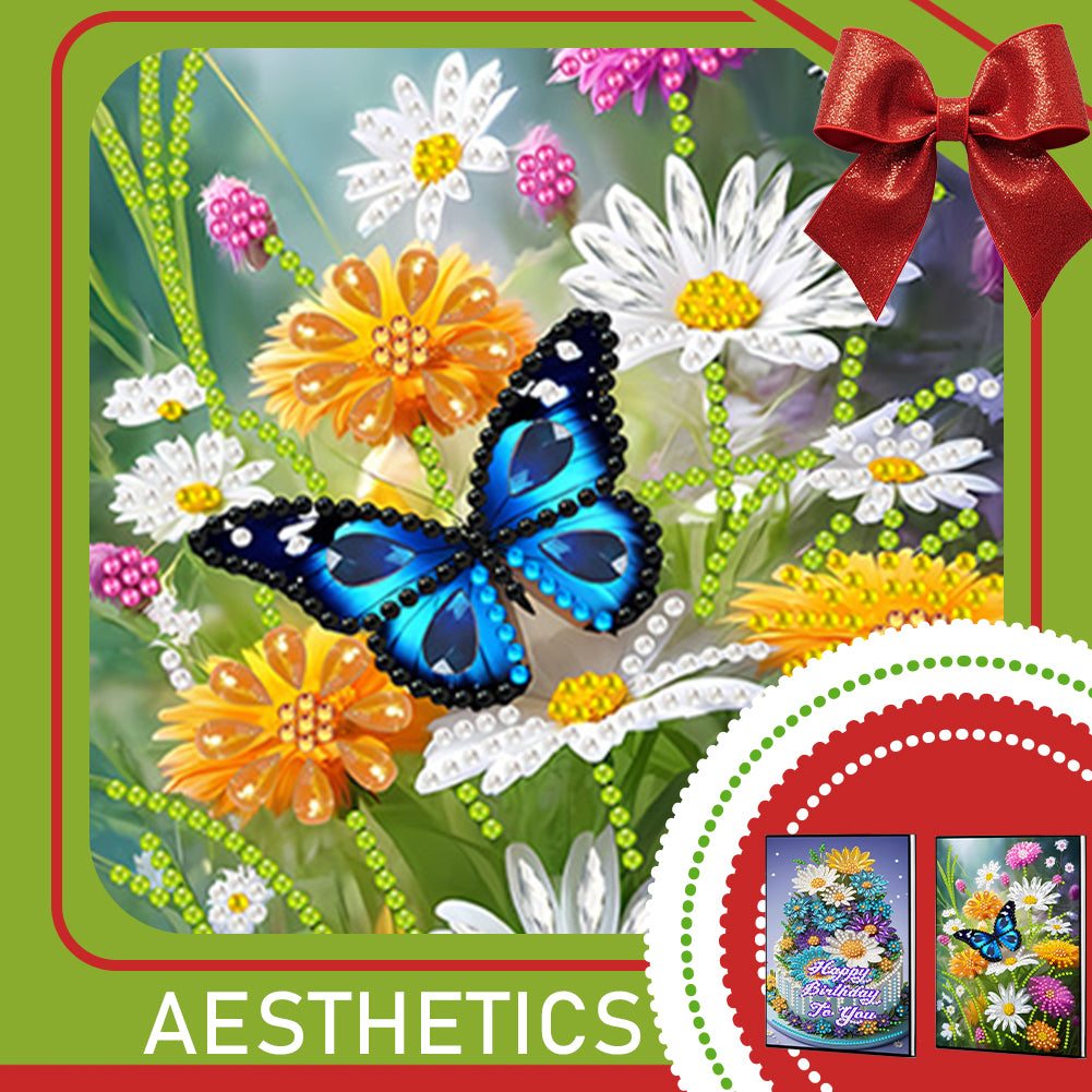 2pcs 50-Page A5 Flowers Diamond Painting Notebook for Adults Holiday Gift