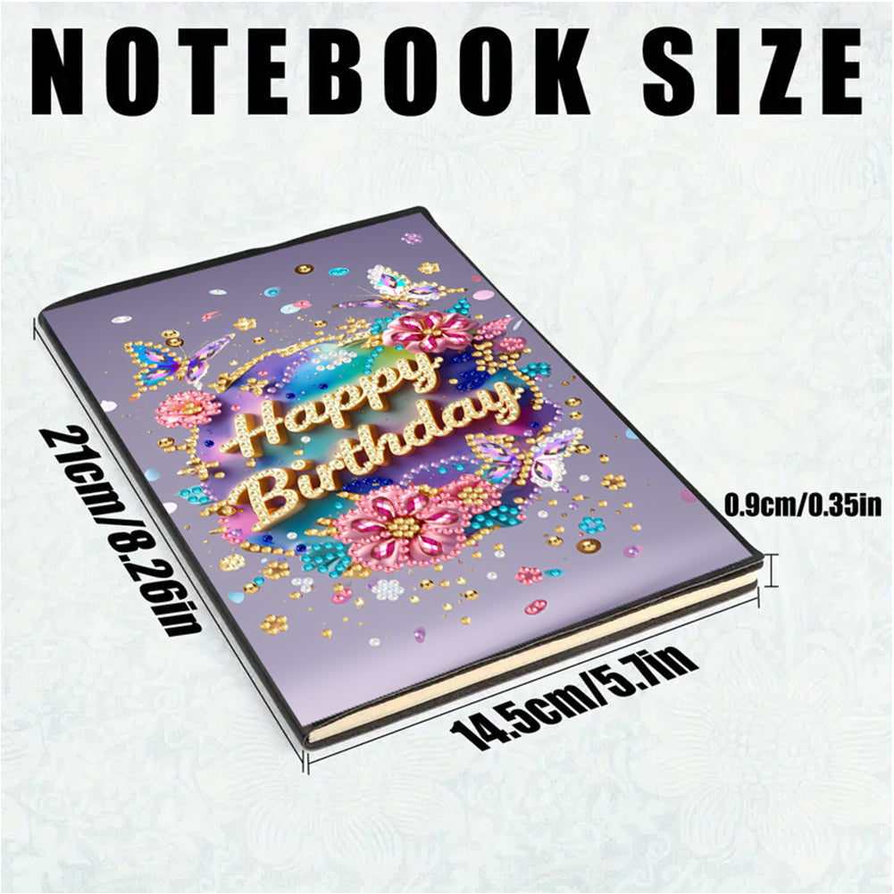 2pcs 50-Page A5 Size Diamond Painting Notebook for Adults Holiday Birthday Gift