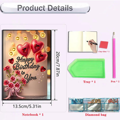 2pcs 50-Page A5 Size Diamond Painting Notebook for Adults Holiday Birthday Gift