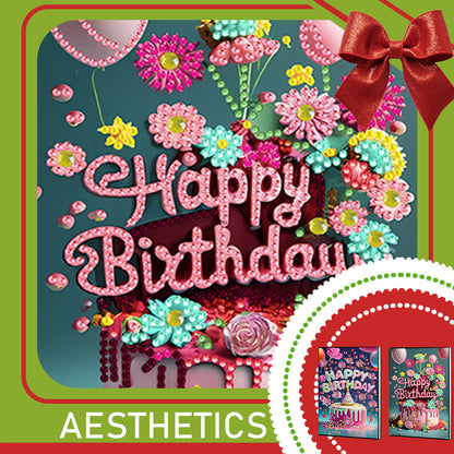 2pcs 50-Page A5 Birthday Cake Diamond Painting Notebook for Adults Holiday Gift