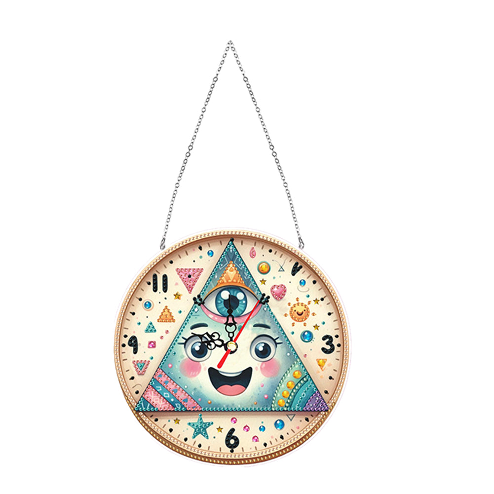 2Pcs DIY Diamond Painting Ornament with Clock Function Home Decor Art Craft