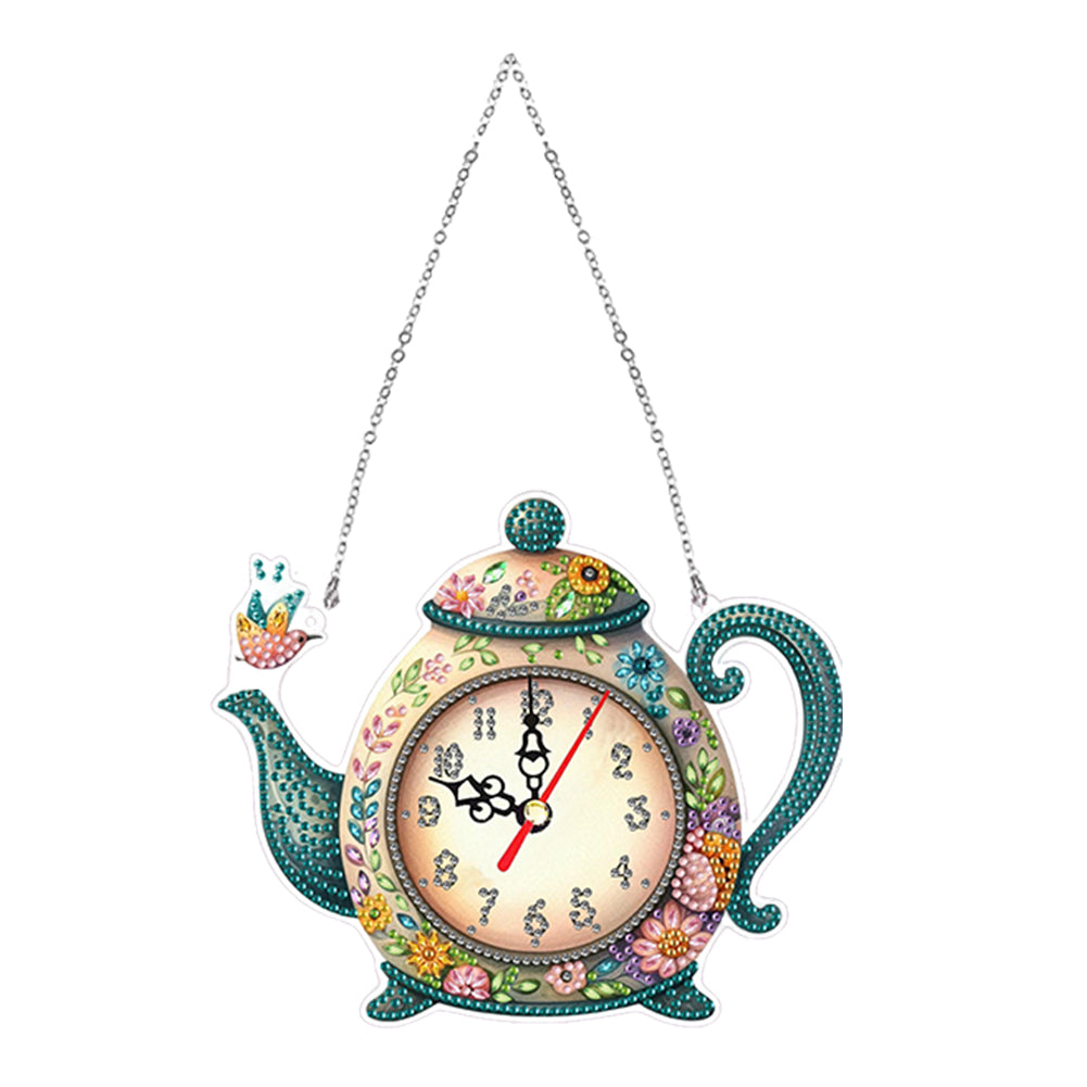 2Pcs Owl DIY Diamond Painting Ornament with Clock Function Home Craft Decor Art