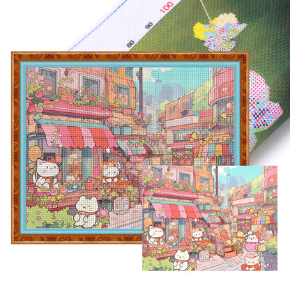 Rabbit Town - 11CT Stamped Cross Stitch 60*50CM
