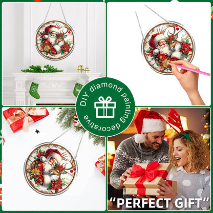 Acrylic 2D Flat DIY Christmas Diamond Art Pendant Wall Decor for Home & Windows