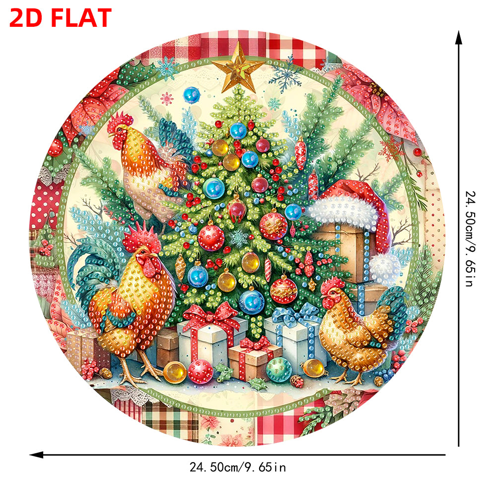 Acrylic 2D Flat DIY Christmas Diamond Art Pendant Wall Decor for Home & Windows