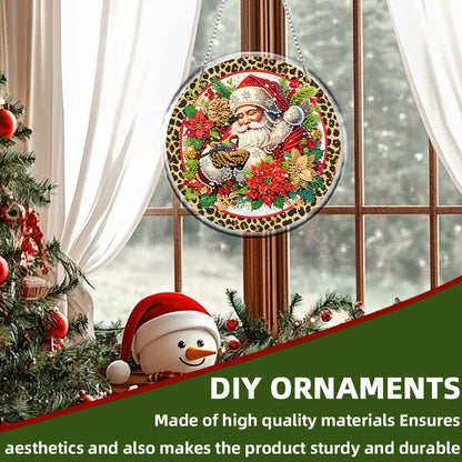 Acrylic 2D Flat DIY Christmas Diamond Art Pendant Wall Decor for Home & Windows
