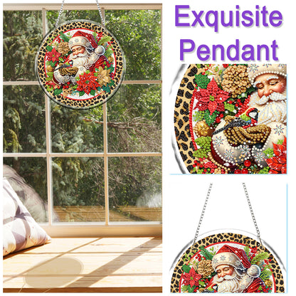 Acrylic 2D Flat DIY Christmas Diamond Art Pendant Wall Decor for Home & Windows