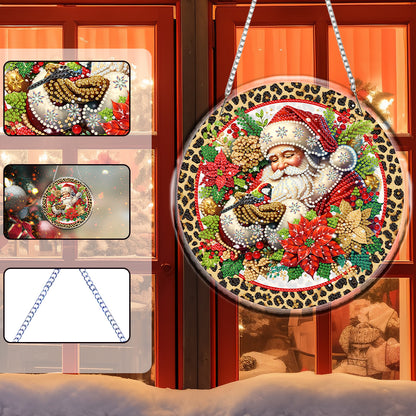 Acrylic 2D Flat DIY Christmas Diamond Art Pendant Wall Decor for Home & Windows