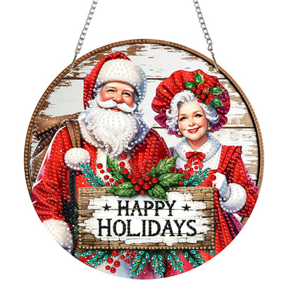 Acrylic 2D Flat DIY Christmas Diamond Art Pendant Wall Decor for Home & Windows