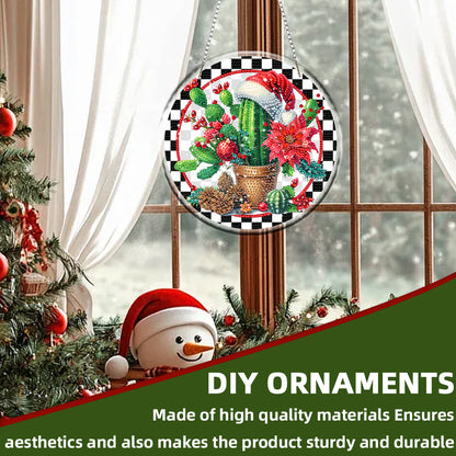 Acrylic 2D Flat DIY Christmas Diamond Art Pendant Wall Decor for Home & Windows