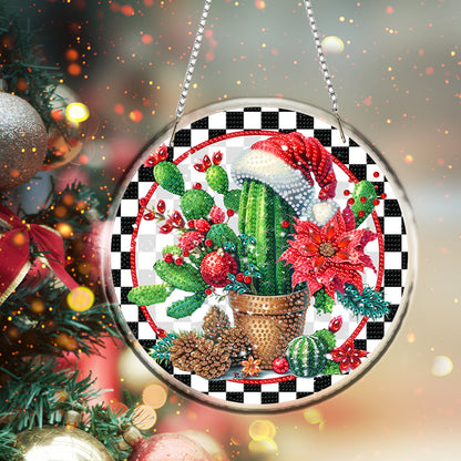 Acrylic 2D Flat DIY Christmas Diamond Art Pendant Wall Decor for Home & Windows