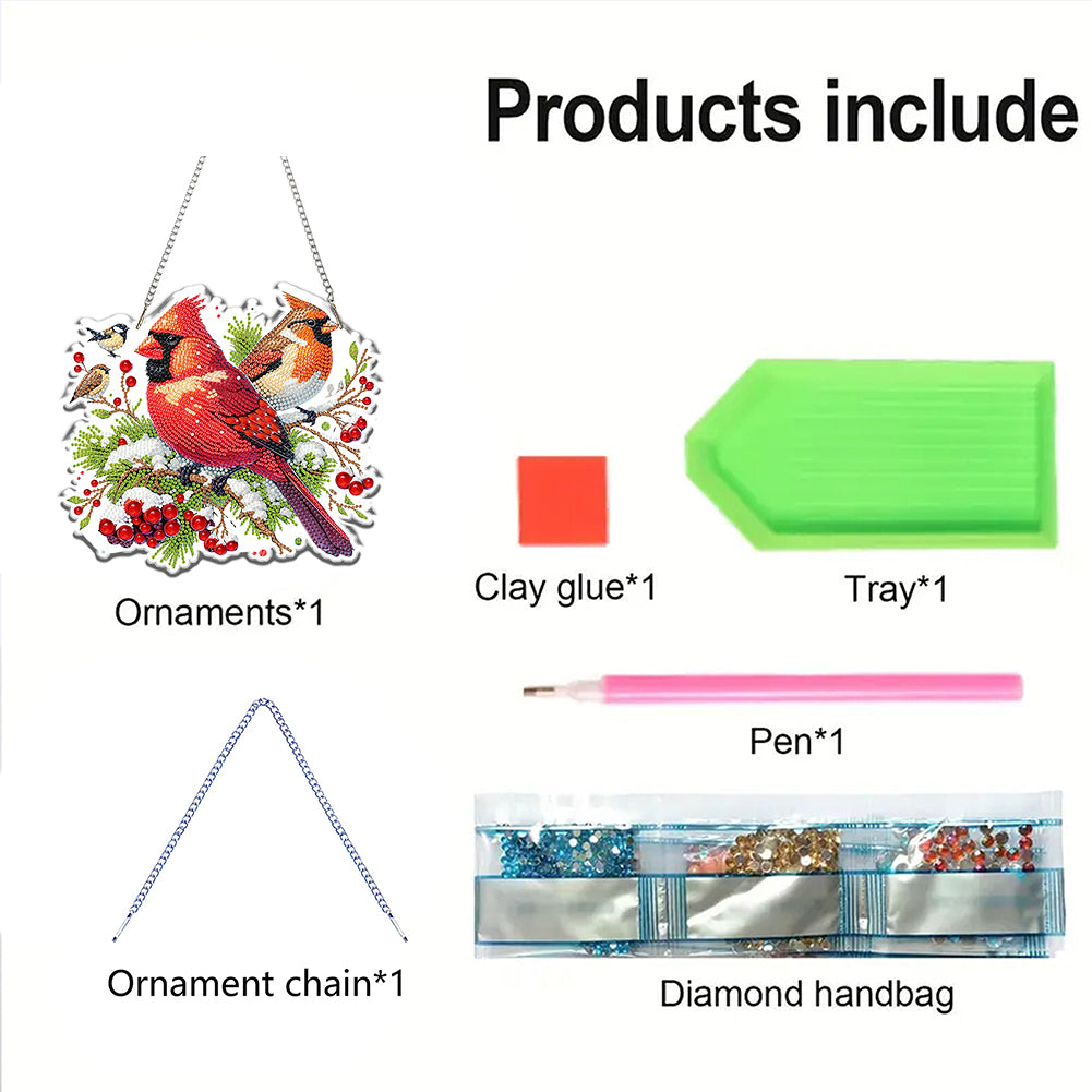 Acrylic 2D Flat DIY Christmas Diamond Art Pendant Wall Decor for Home & Windows