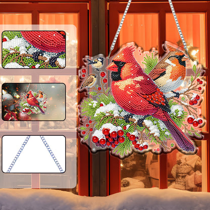 Acrylic 2D Flat DIY Christmas Diamond Art Pendant Wall Decor for Home & Windows