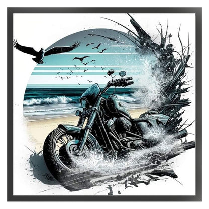 Motorcycle - 11CT Stamped Cross Stitch 40*40CM