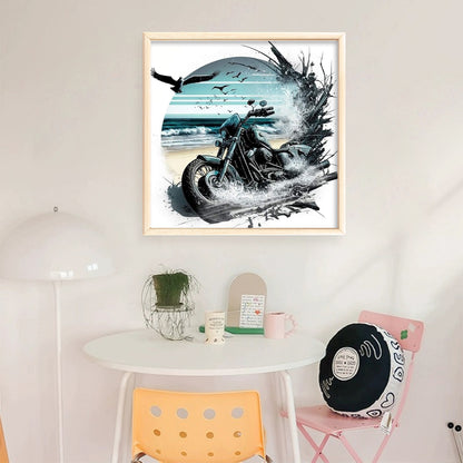 Motorcycle - 11CT Stamped Cross Stitch 40*40CM