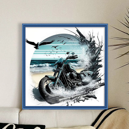 Motorcycle - 11CT Stamped Cross Stitch 40*40CM