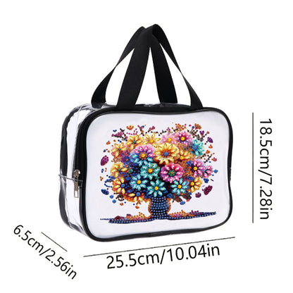 DIY Tree of Life Diamond Art Rhinestone Makeup Bag Transparent PVC Storage Pack