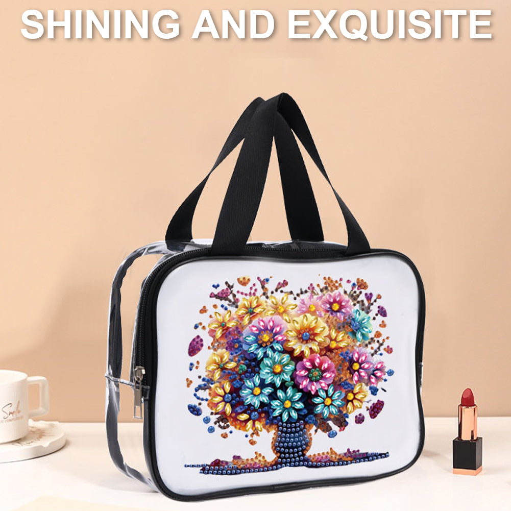 DIY Diamond Art Rhinestone Makeup Bag Crystal Transparent PVC Storage Pack Gift