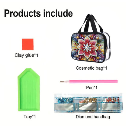 DIY Gemstone Diamond Art Rhinestone Makeup Bag Transparent PVC Storage Pack Gift