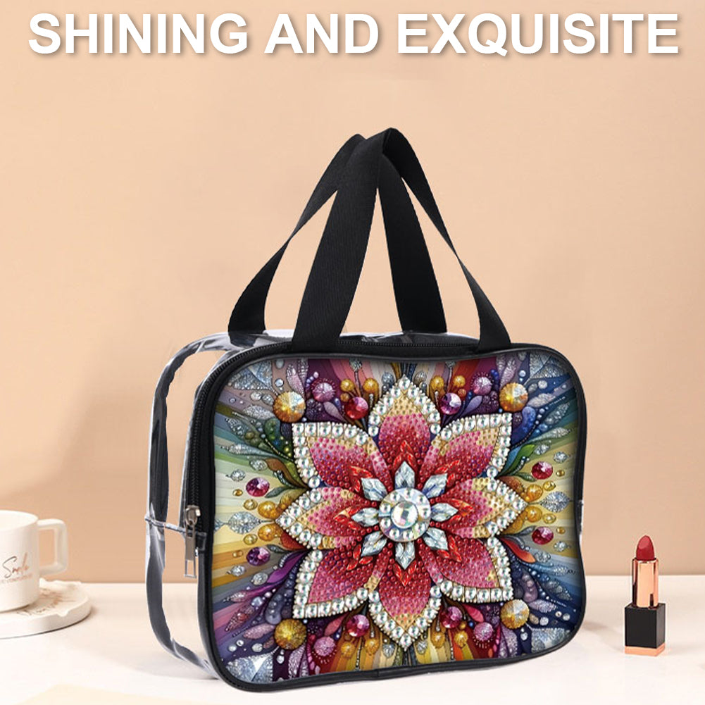 DIY Gemstone Diamond Art Rhinestone Makeup Bag Transparent PVC Storage Pack Gift