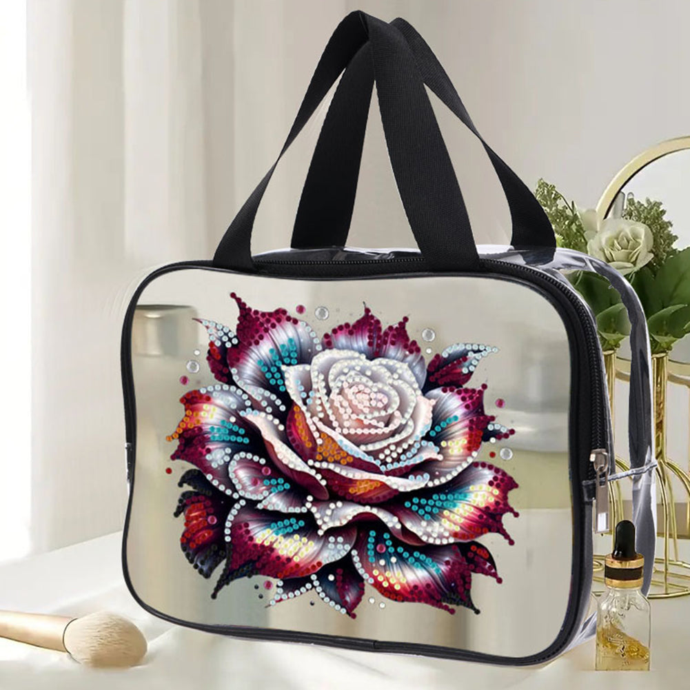 DIY Diamond Art Rhinestone Makeup Bag Crystal Transparent PVC Storage Pack Gift