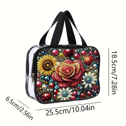 DIY Diamond Art Rhinestone Makeup Bag Crystal Transparent PVC Storage Pack Gift