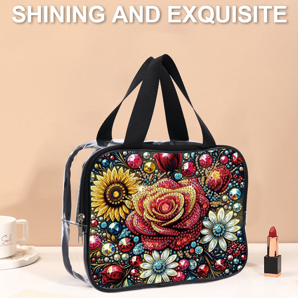 DIY Diamond Art Rhinestone Makeup Bag Crystal Transparent PVC Storage Pack Gift